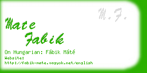 mate fabik business card